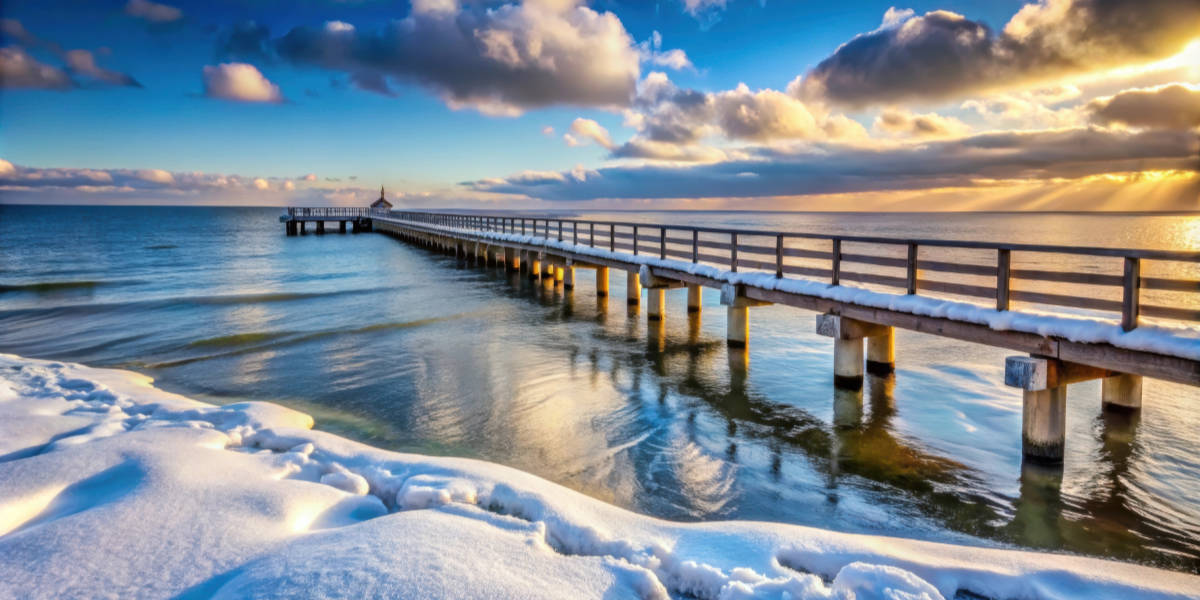 Auch im Winter ein bezauberndes Urlaubsziel, die Seebrücke von Boltenhagen